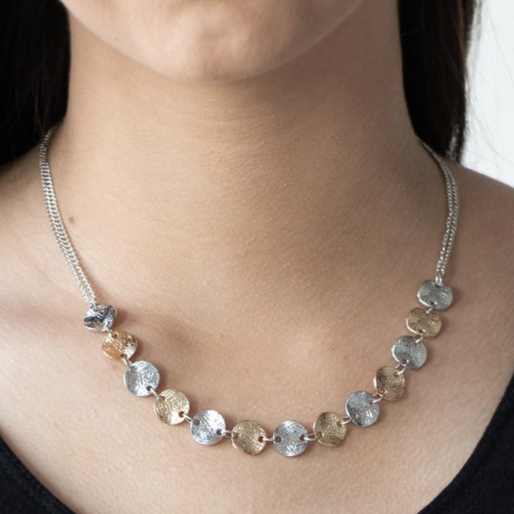 Sheen Silver  Gold Necklace